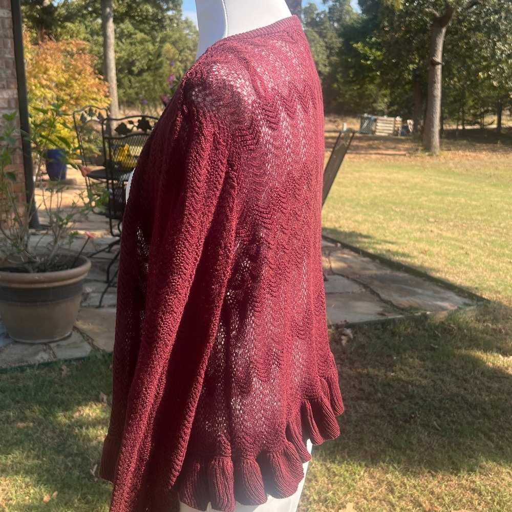 Knox Rose | Maroon Open-Front Cardigan…..101B - Picture 7 of 13